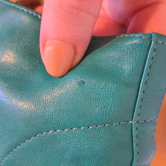 Teal Green Chelsea Crew Heeled Lace Up Ankle Booties With Zip - Picture 9 of 9